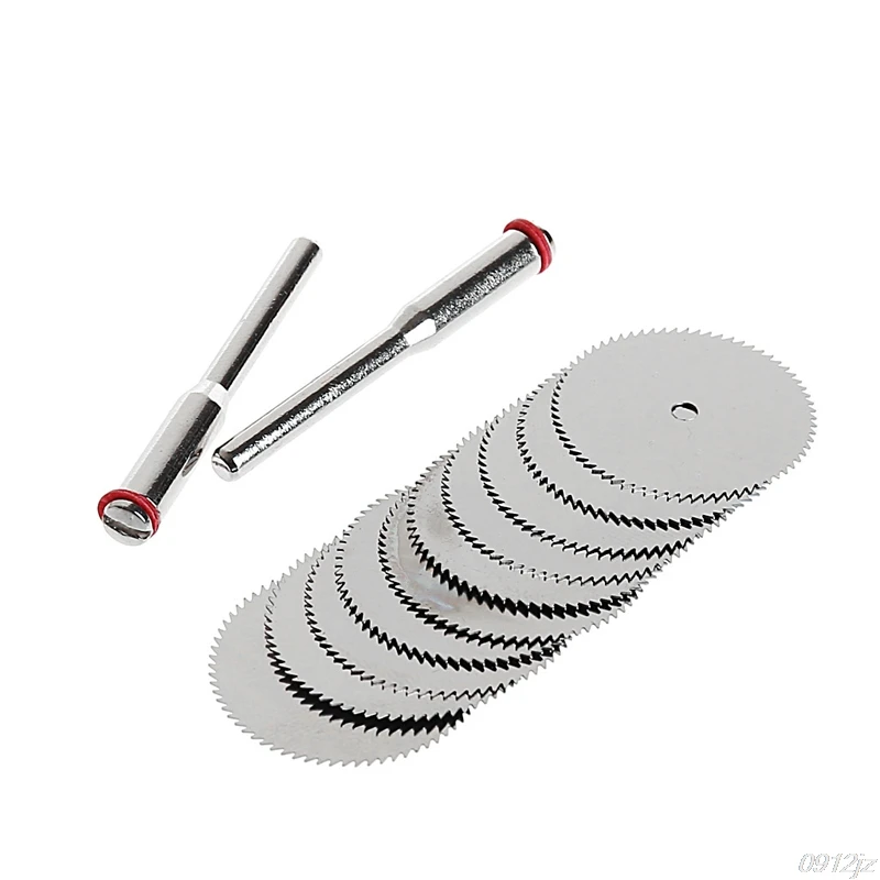 10pcs 32mm Wood Saw Blade Disc with 2 x Rod Dremel Rotary Cutting Tool Drop ship Homeful tool