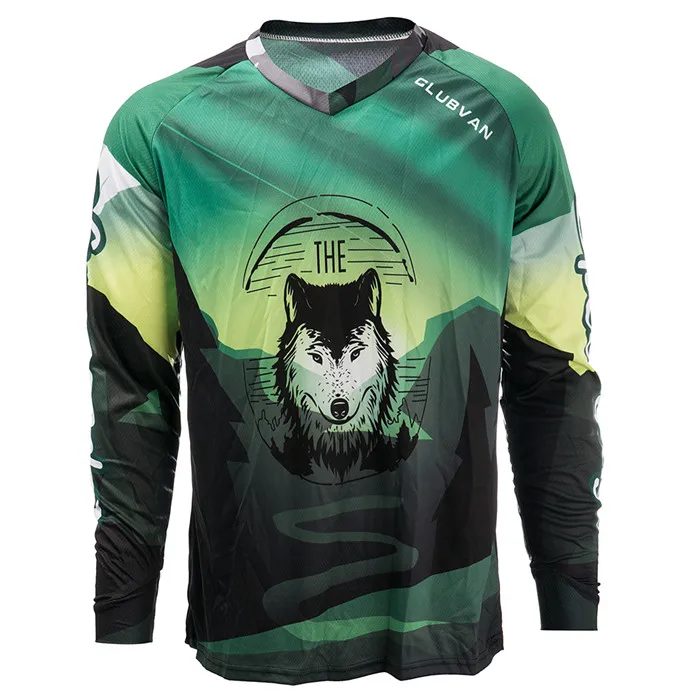 Cycling Jersey Men's Mountain Bike Motocross Jersey long sleeve BMX DH MTB T-Shirt Downhill Tops Sports racing Black white - Цвет: 17