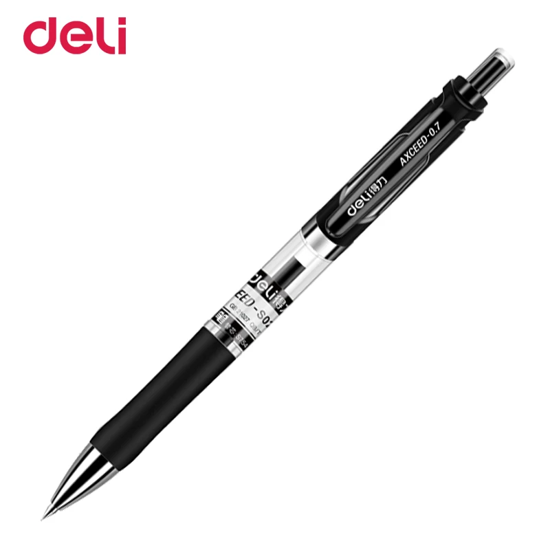 Deli 0.7 mm classic press spring style ballpoint gel ink pen with