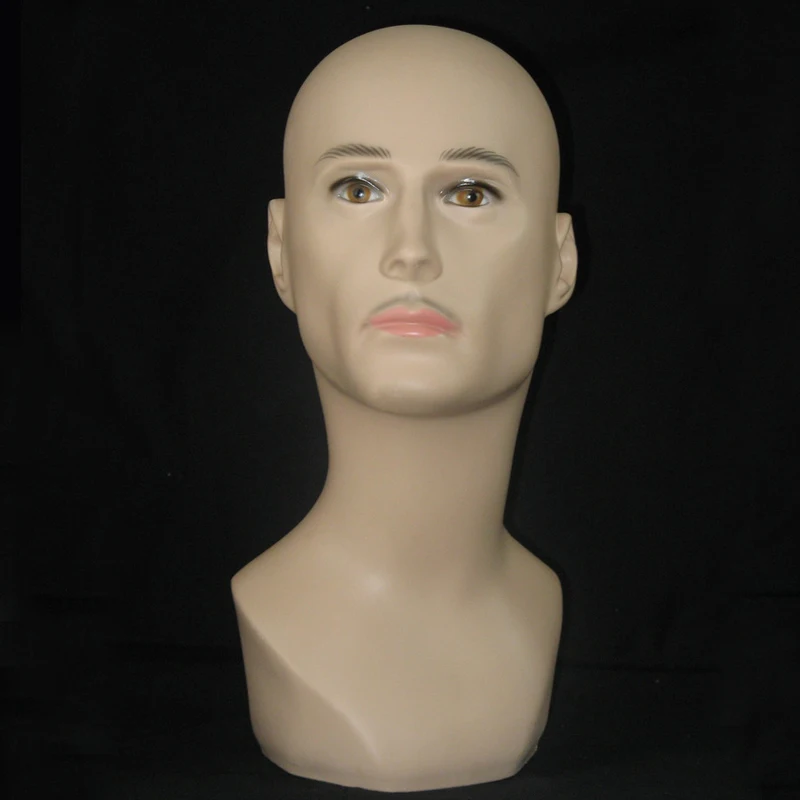 Free Shipping Men Male Mannequin Head With Beard Wig Hairdressing Dummy Maniquin Head Cap Hat Display Stand Model (5)