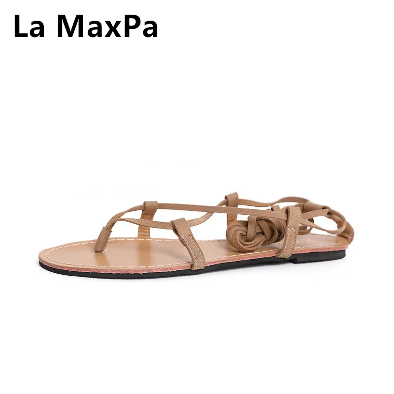 

Spring Summer New Women Shoes Fashion Casual Comfortable Strap Cross Strap Flat Soled Sandals Outside Toe Holiday Beach Shoes