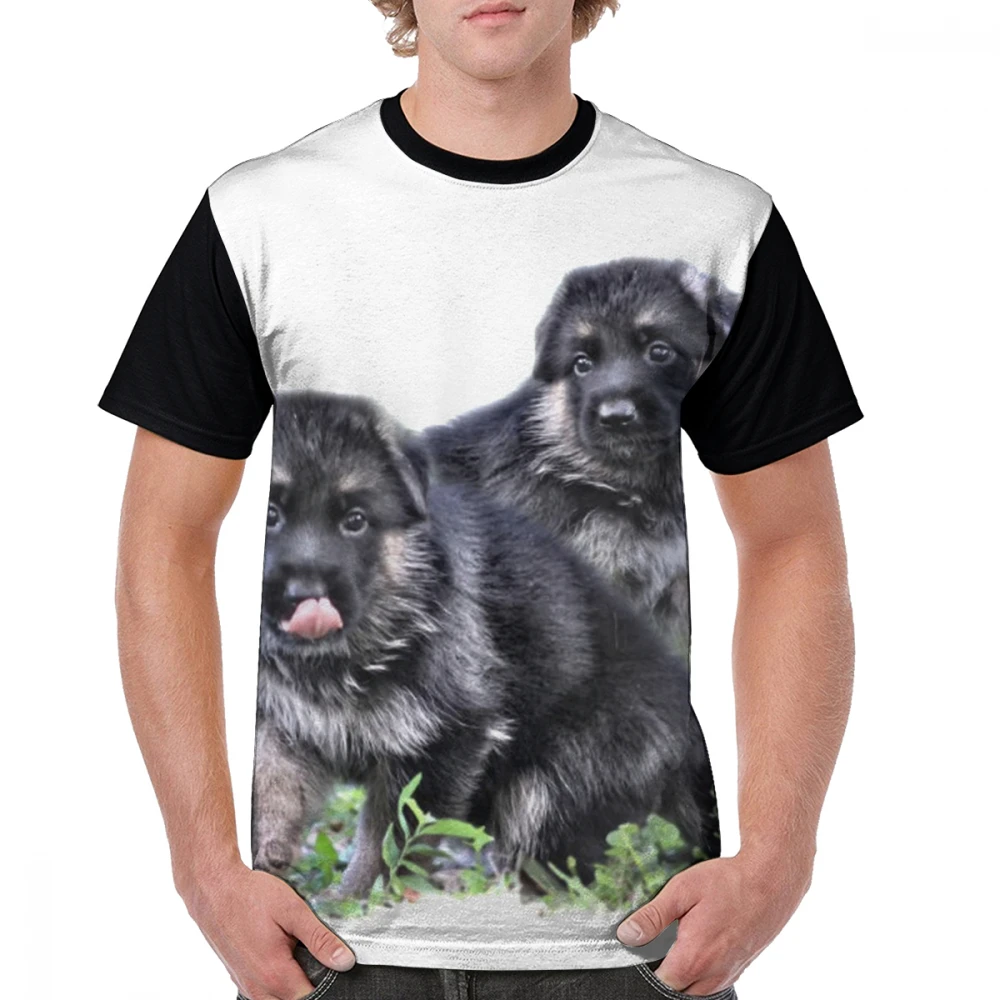 

German Shepherd T Shirt Best Friends T-Shirt Printed 4xl Graphic Tee Shirt Short Sleeves Fun Male Fashion Tshirt
