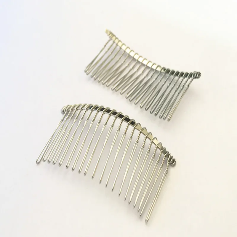 40mmx75mm (20teeth) silver color Hair Combs accessories charm pendant