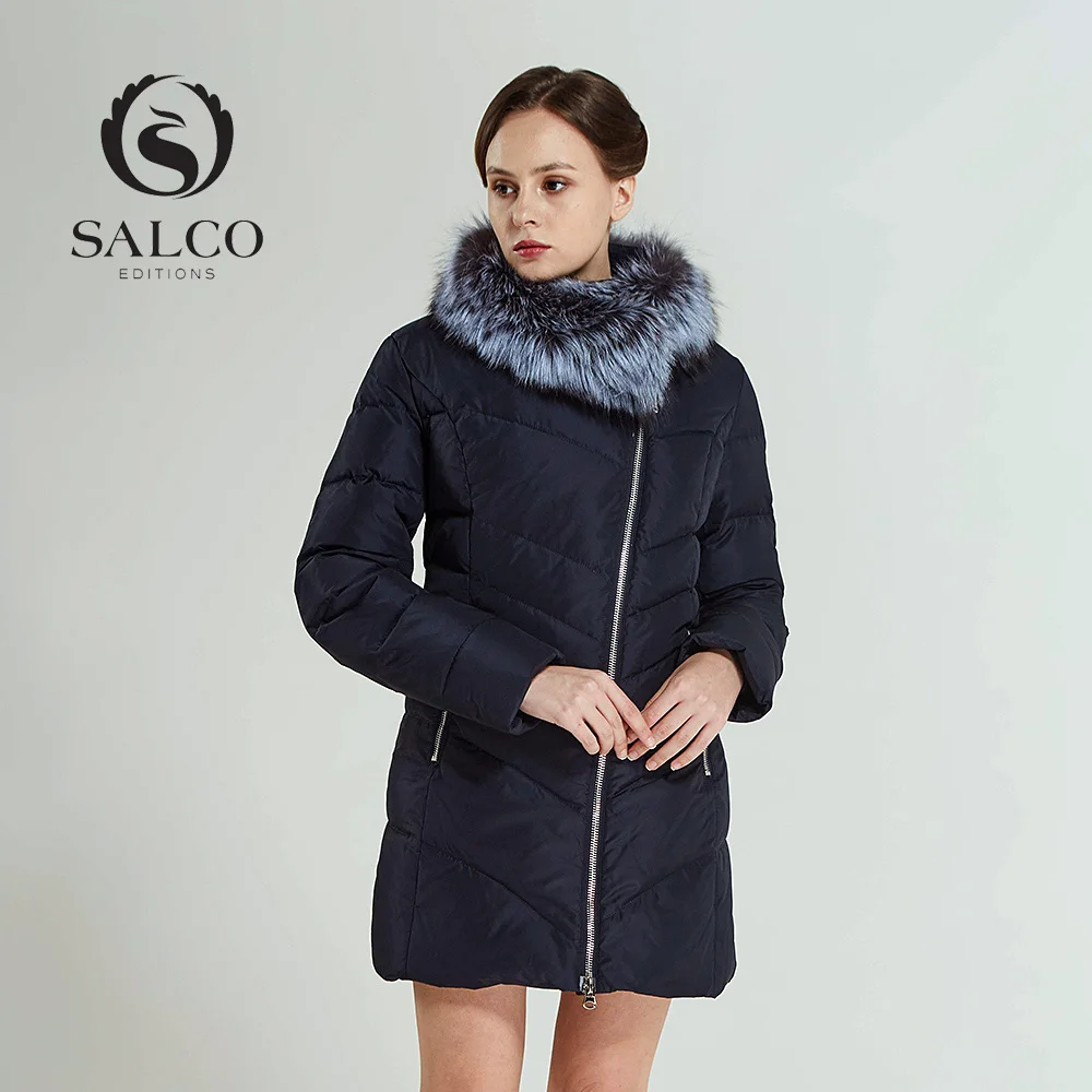 SALCO в 2017 году новая женская одежда чтобы согреться длинные леди мобильный silver fox