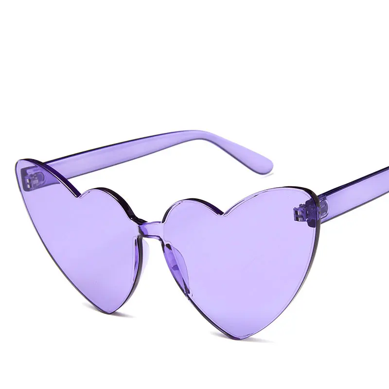 

Personality heart shape sunglasses ladies fashion jelly color thickening Famous design Siamese-style multicolor UV popular