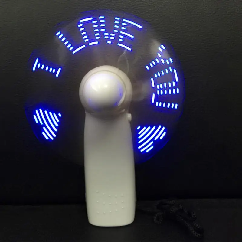 

LED Mini Colorful Light Fan Portable Handheld Cooling Fan Battery Power With Strap Student Ideal Gift LED Flashing Fan Drop Ship