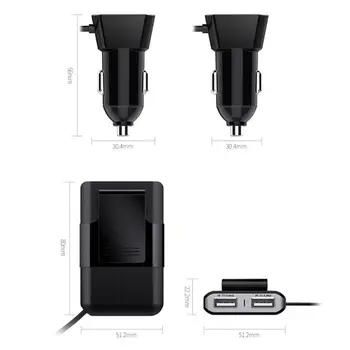 

USB QC 3.0 Car Cigarette Lighter 4 USB Charger Splitter Charge Power Adapter for Seat Back Mobile Phone Hold Charger
