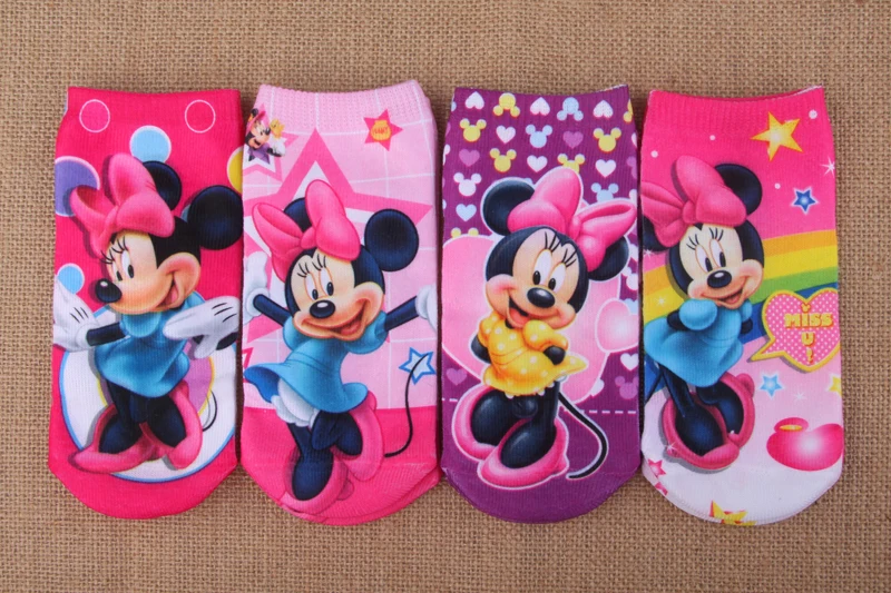 Новые модные носки с 3D принтом для мальчиков и девочек подарок на день рождения, 4 пары, детские носки для девочек хлопковые детские носки для детей от 2 до 8 лет