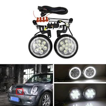 

E4 R87 Led Front Bumper Driving Fog Mini Rally Light For Mini Cooper R50 R52 R53 2001-2006 DRL Daytime Running Light Halo Ring