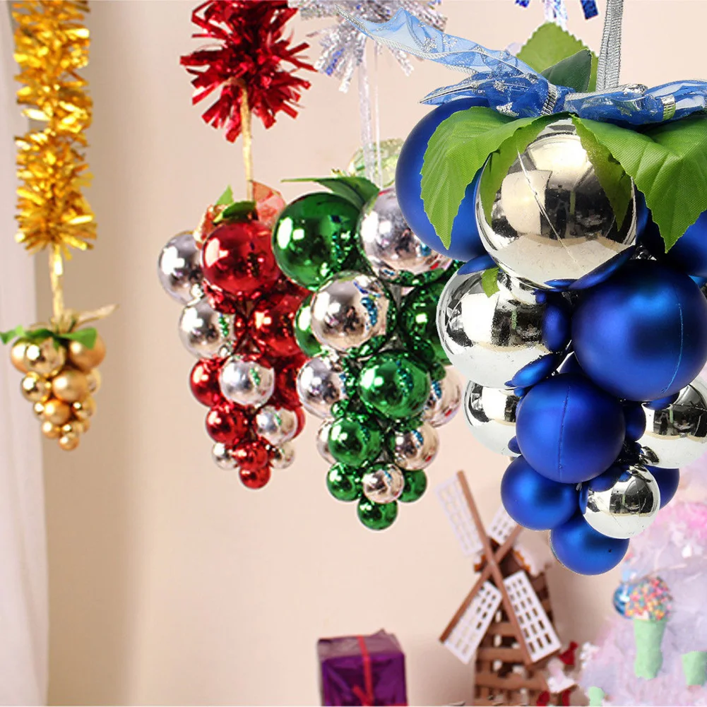 Christmas Grape String Balls Baubles Hanging Ornament Xmas Party Home Decoration Ball Ornaments Aliexpress