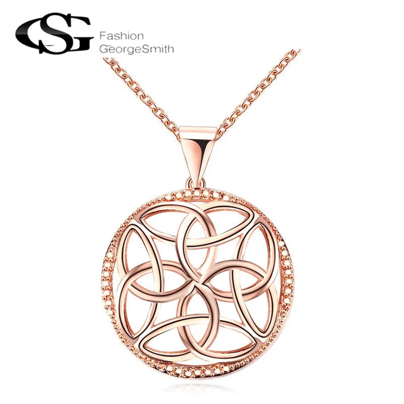 

GS Vintage Bohemian Chain Ethnic Hollow Carved Flower Pendants Necklaces For Women 2018 Top Stainless Steel Necklace Jewelry G3