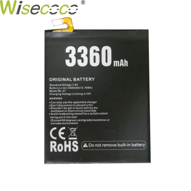 

WISECOCO 2PCS New Original 3360mAh Battery BL-57 For DOOGEE Shoot 2 Shoot2 5.0inch Replacement In Stock + Tracking Number