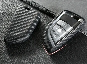 

New Soft Silicon carbon fiber Car Smart Key Protection Case Cover 3 4 Buttons for BMW X1 X5 X6 218i F48 Blade Series Car Styling