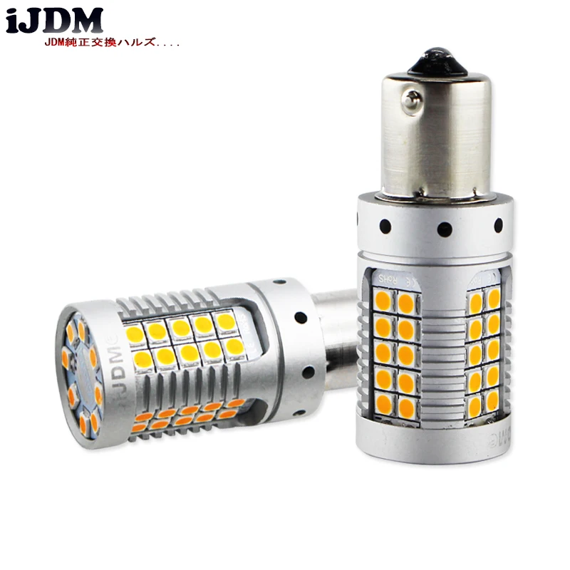 IJDM P21W PY21W светодиодный Canbus BA15S BAU15S 19 Вт 1156 Автомобильный светильник 3030 SMD Янтарный