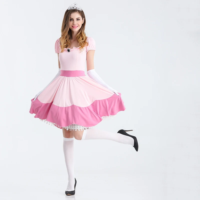 Adult snow white halloween costume dress maid dress princess cosplay ...