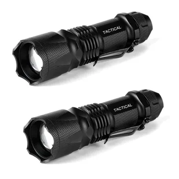 

(2pcs/ lot) mini Tactical Flashlight 3-mode White Light LED Flashlight Camping Lamp Zoomable Torch 14500 AA LED Torchlight