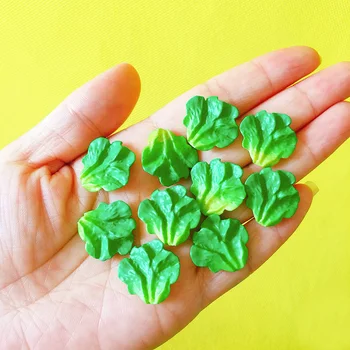 

10 pcs lettuce leaves/vegetable/miniatures/lovely cute/fairy garden gnome/moss terrarium decor/bonsai/figurine/doll house decor