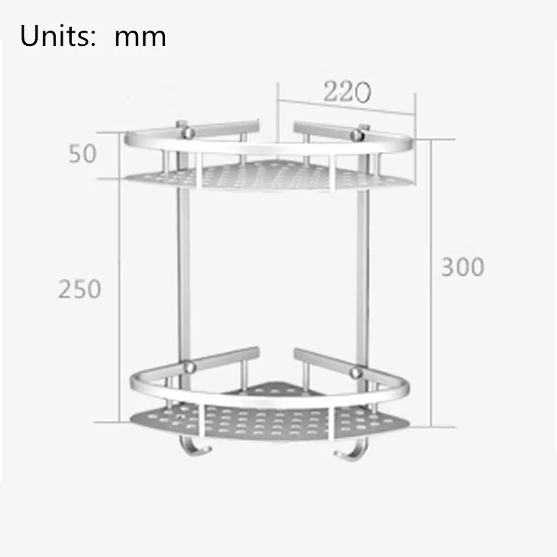 Настенная Двухуровневая алюминиевая полка для ванной комнаты|aluminum bathroom shelf|bathroom