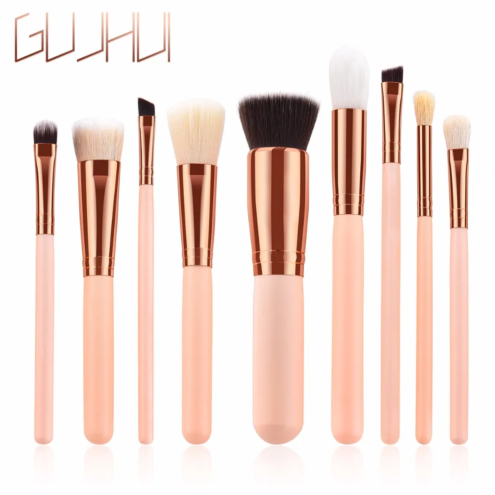 

9Pcs Face Eye Makeup Brushes Set Concealer Flame Blending Eyebrow Eye Shadow Brush Rose Gold Make Up Brush Set Free Drop Shiping