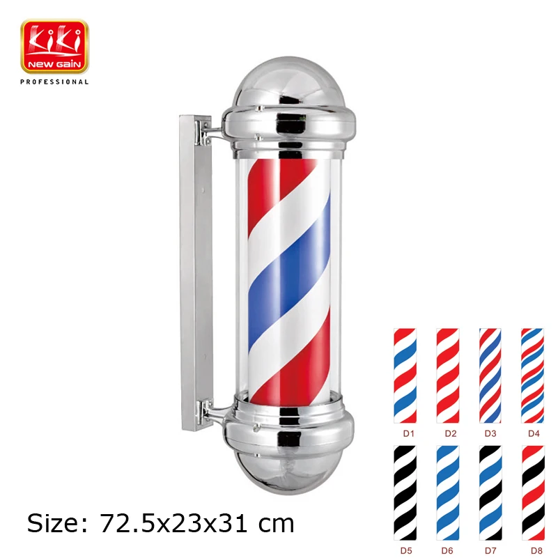 

KIKI.311D size Barber Pole.Salon Equipment.Barber Sign Pole AUTOMATIC ROTATION BARBER SIGN POLE WITH LAMP