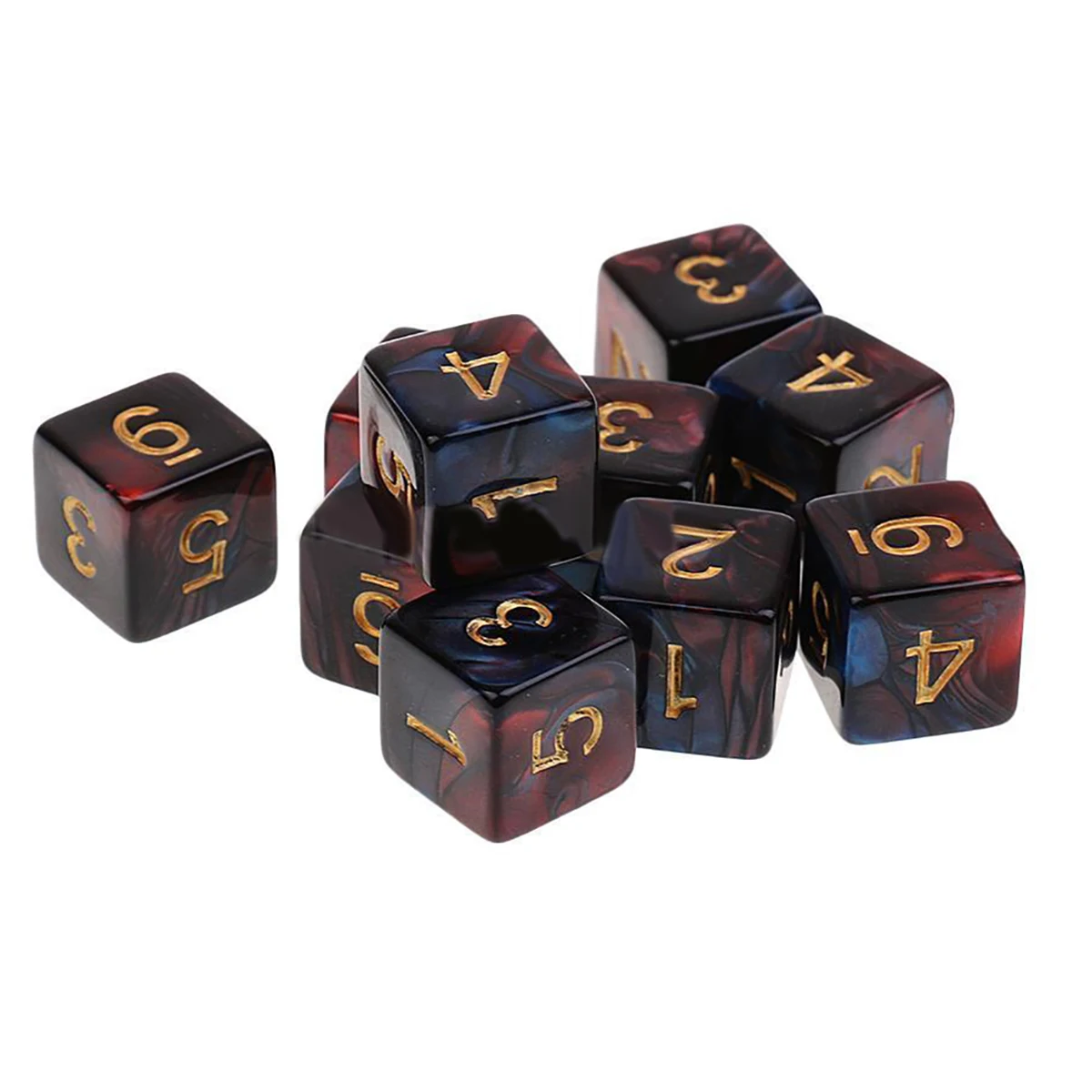 Hot Sale 10pc/Set D6 Sided Acrylic Dice Set Polyhedral Die For Dungeons and Dragons Game Funny Entertainment Table Outdoor Dice