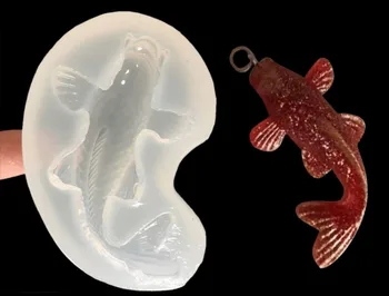 

1pcs Three-dimensional carp Liquid silicone mold DIY resin jewelry pendant necklace pendant mold resin molds for jewelry