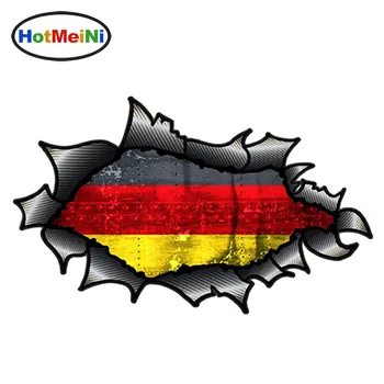 

HotMeiNi Ripped Torn Carbon Fibre Fiber Design With Germany German Flag Motif Vinyl Car Sticker 3D Car Decor 15cm x 9cm