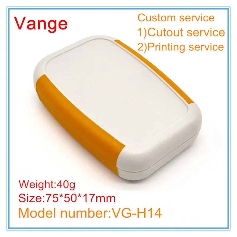 

1pcs/lot mold making IP54 hand held ABS plastic enclosure case diy with silical gel cover customized service 75*50*17mm