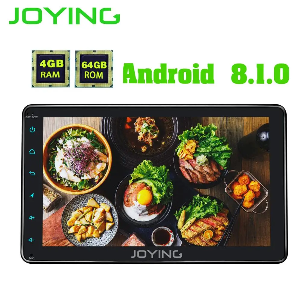 Best JOYING Android 8.1 car radio 1 din stereo head unit Octa Core 8"HD Screen 4GB ram 64GB ROM support 4G DSP Split Screen SWC audio 4
