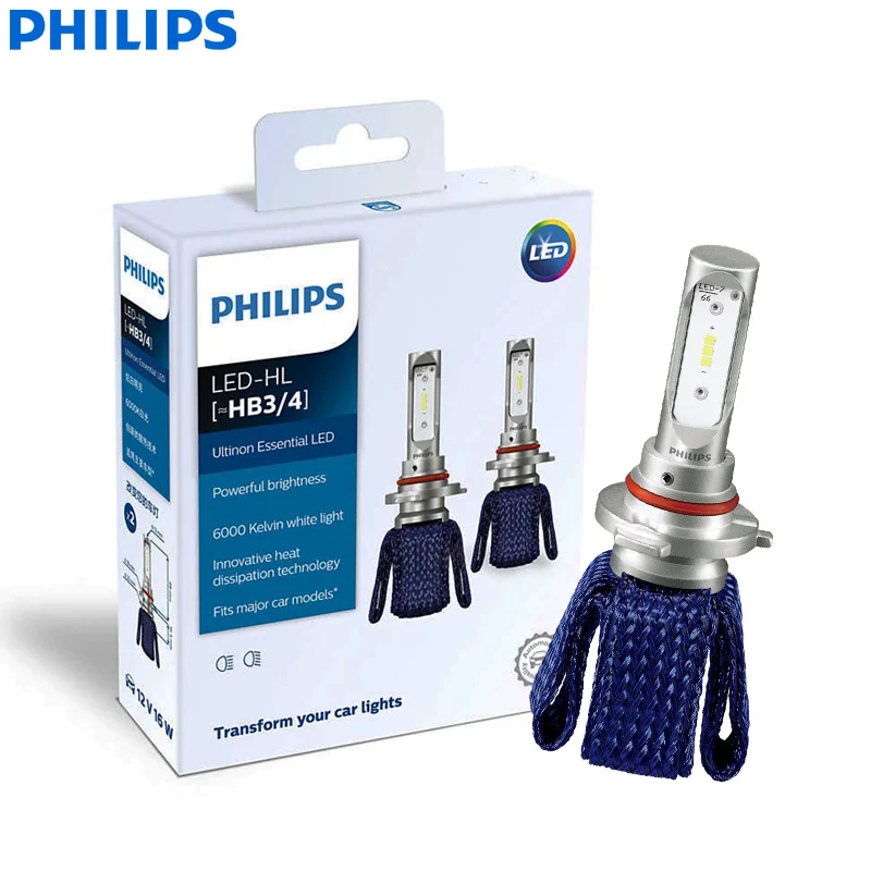 

Philips Ultinon Essential LED 9005 9006 HB3 HB4 12V 11005UEX2 6000K Car LED Headlight Auto HL Beam ThermalCool (Twin Pack)