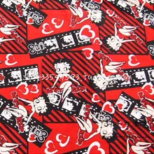 105*50 см 1 шт хлопок ткань красная Miss Betty с принтом стеганый хлопок тканевый швейный материал DIY Лоскутная Ткань для детской одежды