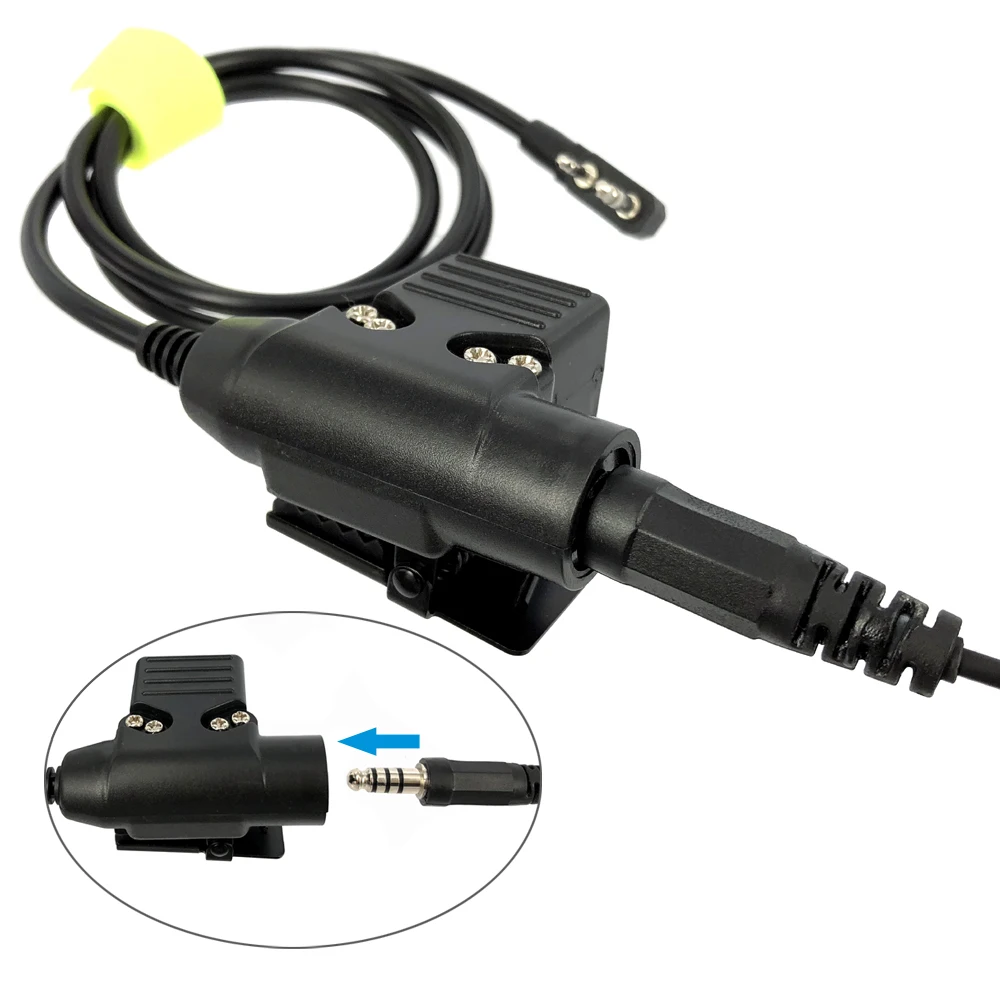 Тактический кабель U94 PTT для Kenwood BaoFeng UV-5R 10R 13 15 16 17 18 21 25 S9 BF-F8 K5 Walkie Talkie подходит для гарнитуры HD03 H60 7,1 мм (art.: 7a83ce1db) - 7a83ce1db