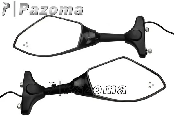 Мотоцикл Pazoma супермото зеркала с светодиодный поворотники интегрирована для CBR 250 500 600 1000 RR GSXR HAYABUSA