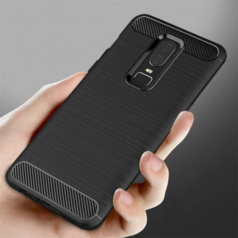 

Ultra Thin Shockproof Cover Case For OnePlus 6 Soft Silicon Carbon Texture Matte Case For Fundas Oneplus 6 Full Protective Shell