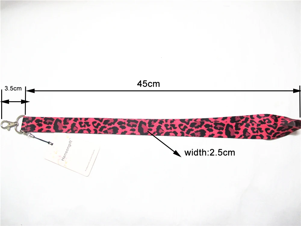 Hensongift One PC Browm/розовый/черный/белый леопардовый ключ ремешок Гепард нагрудные опознавательные Значки для идентификации владельцев животных телефон шеи ремни с брелоком