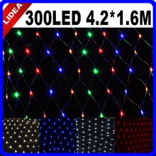4,2*1,6 м 300 светодиодный вечерние гирлянды на свадьбу, сад, год, сетчатая гирлянда, светодиодный светильник, Рождественское украшение, уличный Сказочный светильник, HK C-37