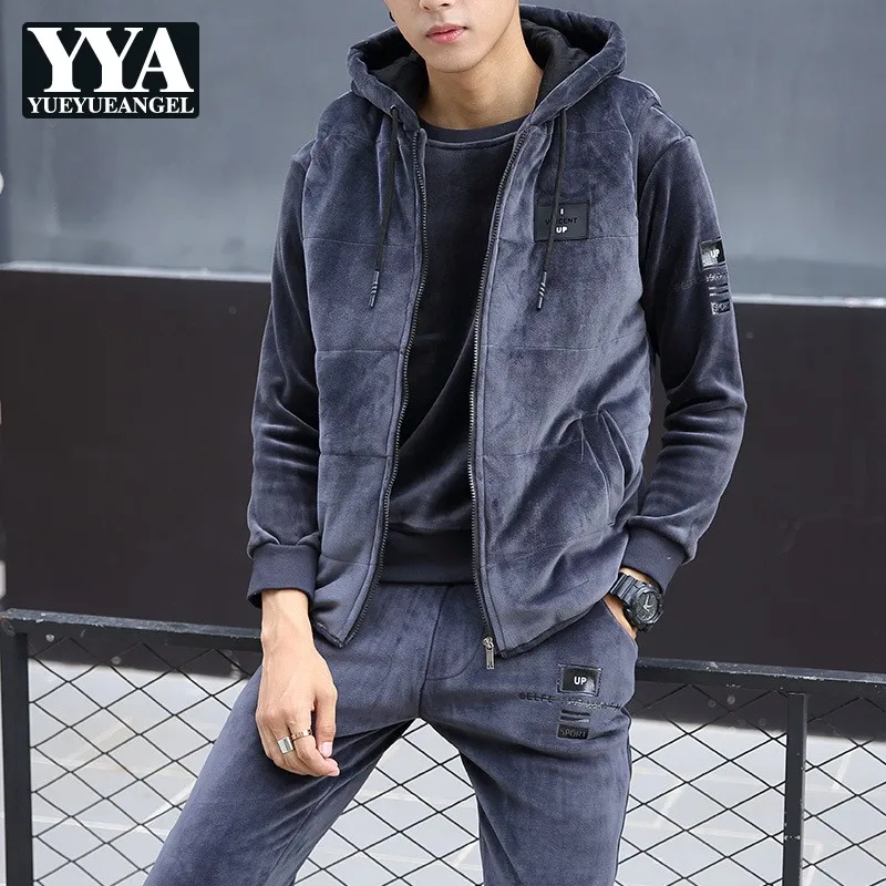 velvet tracksuit set mens