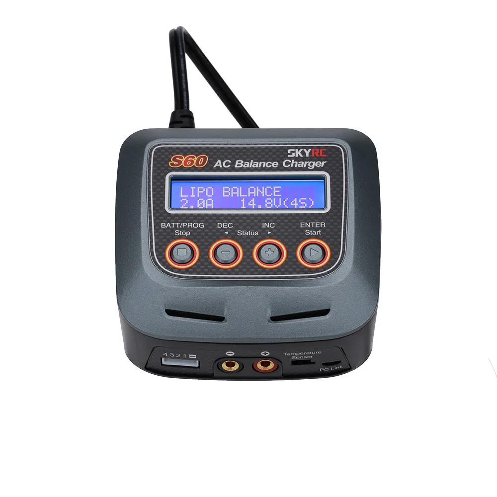 

High quality SKYRC S60 60W 100-240V AC Balance Charger Discharger for RC LiPo/LiFe/Lilon/LiHV NiMH/NiCd Pb Battery