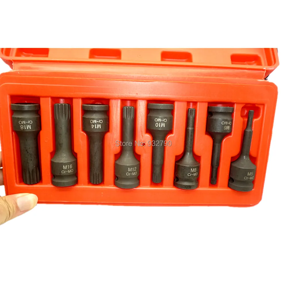 8 шт. набор ударных торцевых головок диаметром 1/2 дюйма|screwdriver bits|socket set 1bit socket |