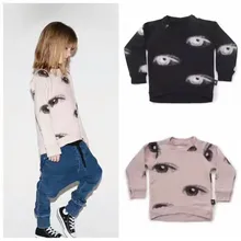 2017 New NUNUNU Kids Long Sleeve T Shirts Kids Autumn Winter Boys Girls Eyes T Shirts