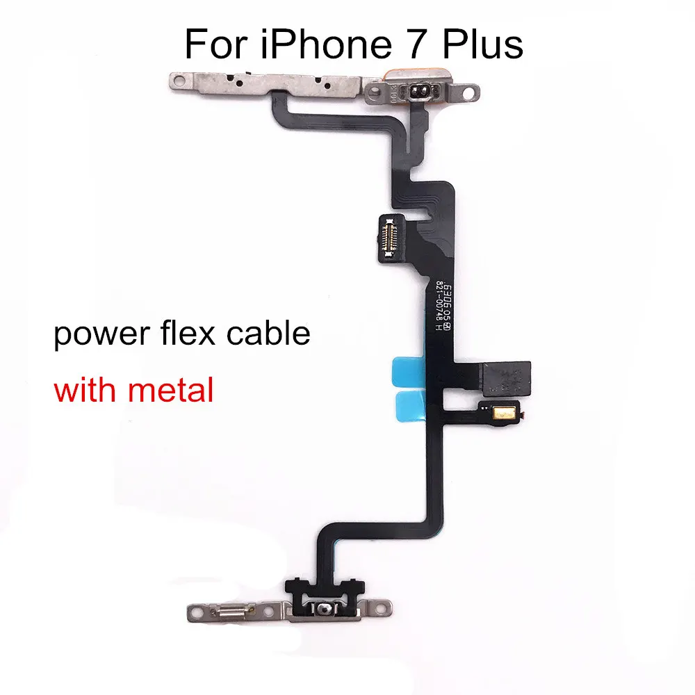 1 Piece Power Flex Cable with Metal For iPhone 5 5S SE 6 6S 7 8 Plus X Volume Switch On Off Button Spare Part Replacement