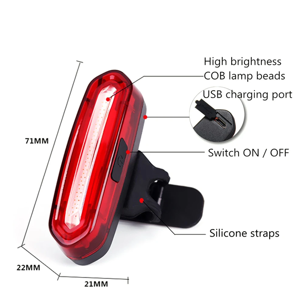 Cheap 120 Lumens USB Rechargeable Bike Rear Light Cycling Tail Light Waterproof MTB Bicycle Road Bike Night Light Cycling Safety Tools 7