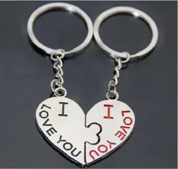 

Free ship!1lot=30pair!Kiss heart metal Couple Fashion keychain/Valentine's Day and wedding gift/Binding Combs & Spines