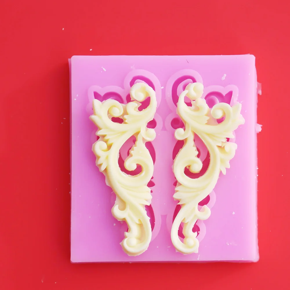 3D ремесло барокко прокрутки рельефная силиконовая форма для фонданов, шоколада конфеты Gumpaste Плесень капкейк; печенье выпечки торта украшения инструменты