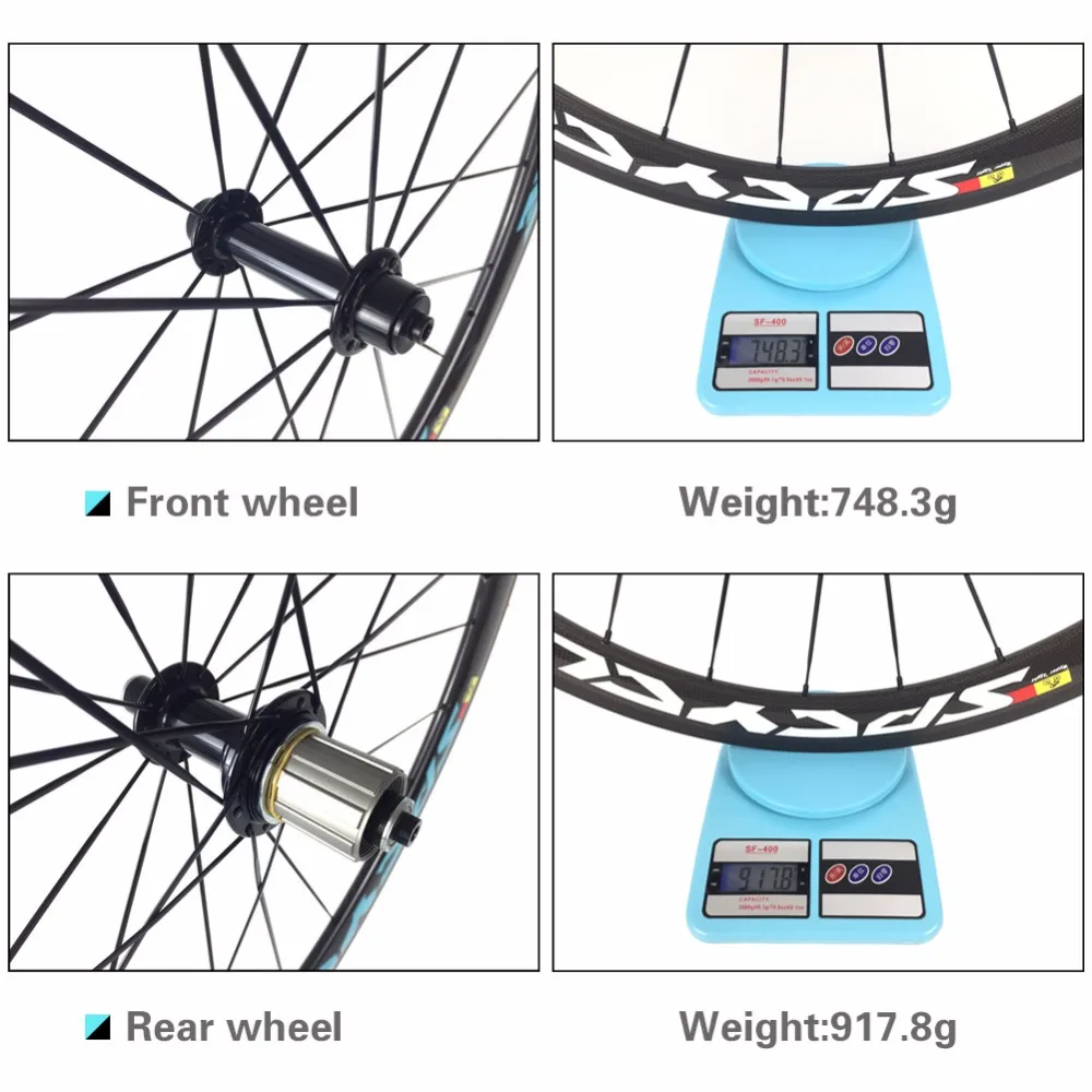 Spcycle 50 мм гоночные колеса из углеродного волокна для шоссейного велосипеда, 700C Карбон клинчер колеса 25 мм ширина Powerway R13 ступицы