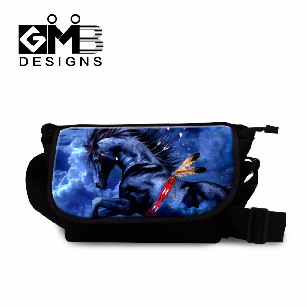 

Classic Messenger bags for School Satchels bag for children boys cool horse bookbags cnavas crossbody bag for men teenager bags