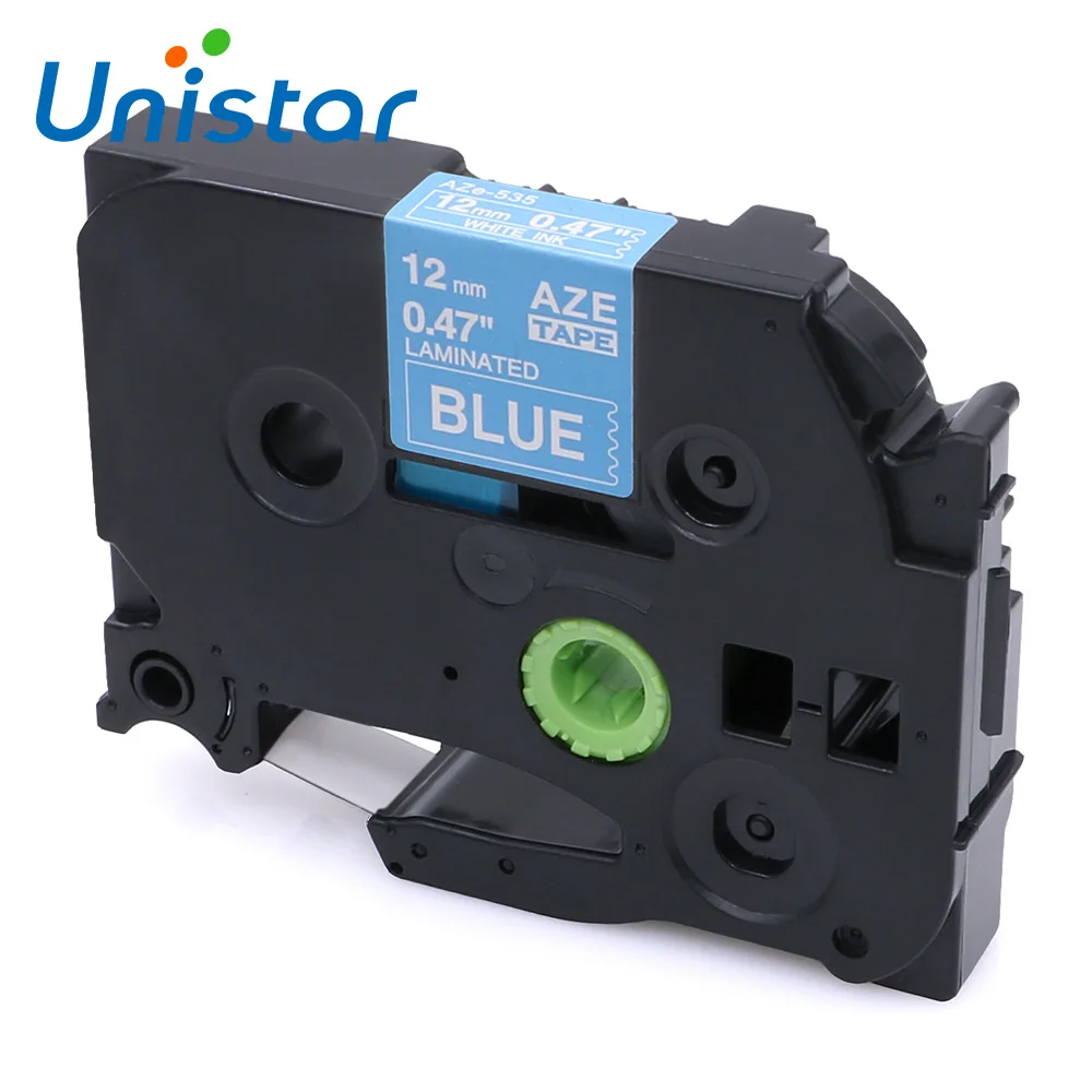 Unistar TZe535 Compatible for Brother P touch Tape 12mm White on Blue