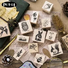 Forest animal series wood stamp owl squirrel wooden rubber stamps for scrapbooking Handmade card diy stamp Photo Album Craft