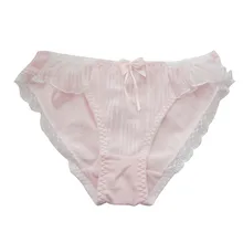 Sous-vêtements princesse doux lolita, sous-vêtements en coton plissé, sexy, taille basse, bourgeon en soie, sac de gaze, culotte de hanche, MHH NK062