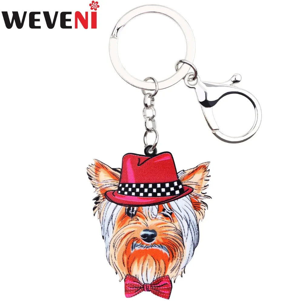 Брелок для ключей WEVENI Yorkie yorland Terrier с лицом собаки брелок автомобиля подвеской